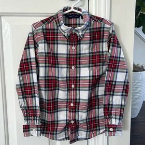Janie and Jack brushed cotton plaid button down shirt